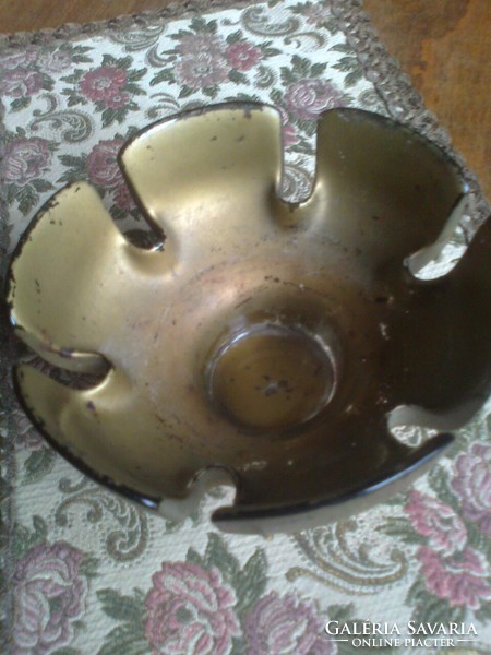 Art deco painted glass decorative bowl