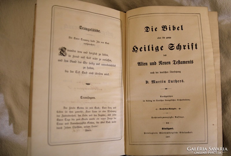 Bible die heilige schrift. D. Martin Luther Stuttgart 1902.