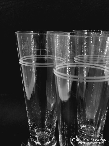 Old authenticated crown glass glasses, 6 in one