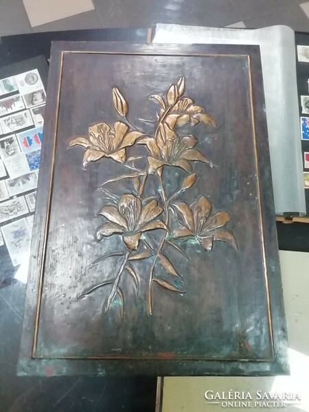 Pressed copper plate wall decoration