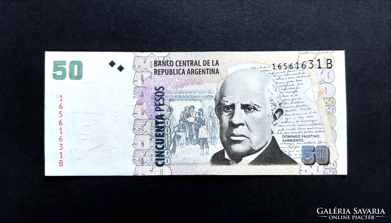 Ritkább! Argentina 50 Pesos 2002, AUNC