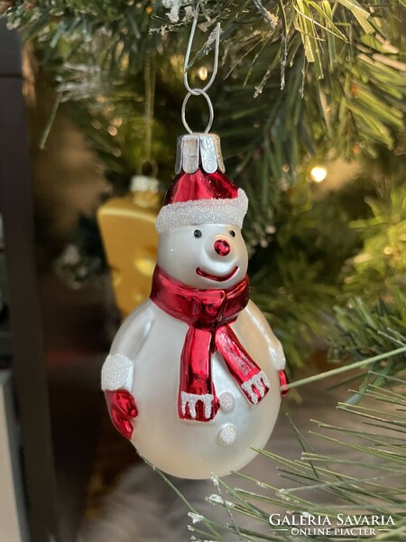 Christmas tree decoration - Czech nostalgia snowman /glass/