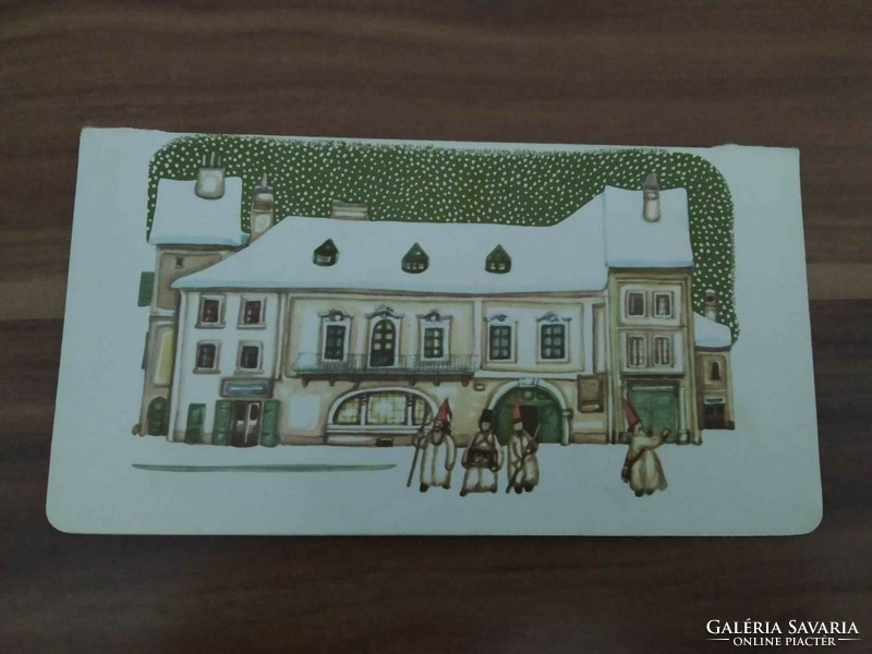Old Christmas postcard, drawing: Erzsébet Szűcs