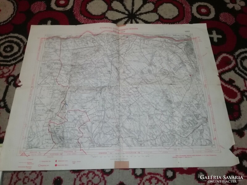 Seventy-five thousand map with administrative boundaries ács and tata m.Kir
