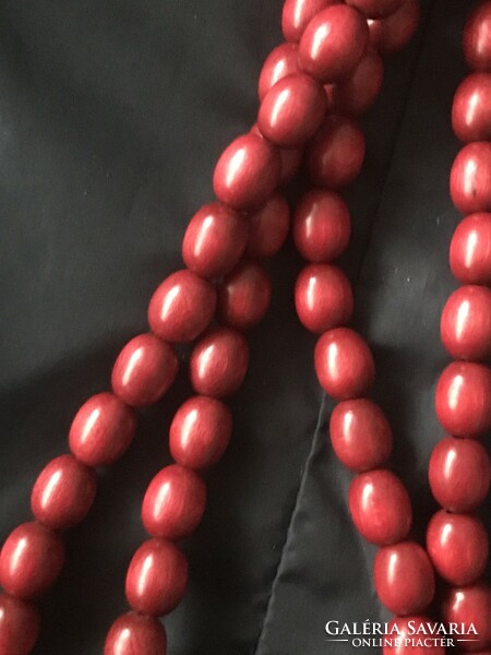 Red bamboo necklace 2 m