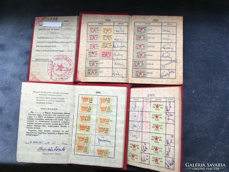 Party membership books - mdp; mszmp; small - from 1953