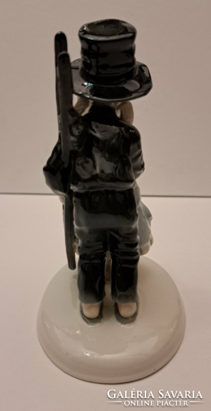 Metzler - Ortloff kéményseprő kisfiú porcelán figura 16 cm, nagy méretű