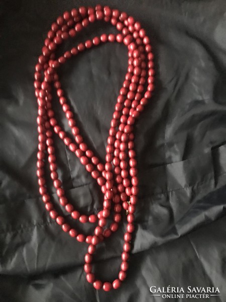 Red bamboo necklace 2 m