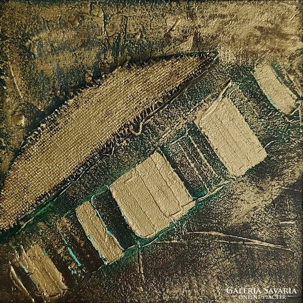"Far away", acrylic mixed media, 30x30 cm, wood, signed, with a nice wooden frame