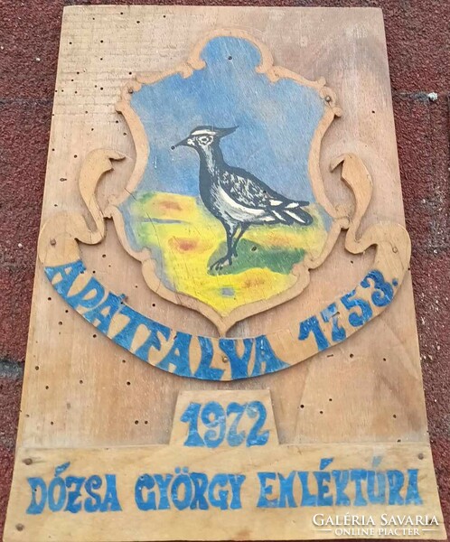 Abátfalva 1753 1972 doge György memorial tour - wooden plaque