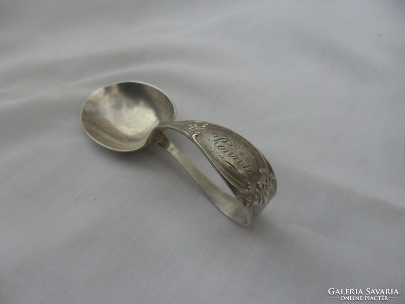 Birks silver engraved chef's tasting spoon