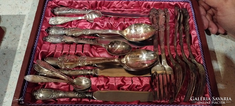 Silver-plated decorative Russian cutlery set, marked, like new, incomplete