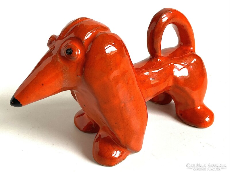 Gardener's ceramic dachshund, dachshund dog