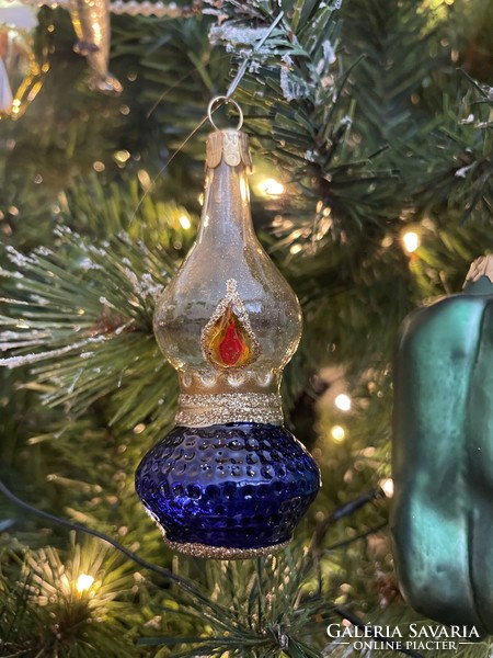 Christmas tree decoration - glass kerosene lamp