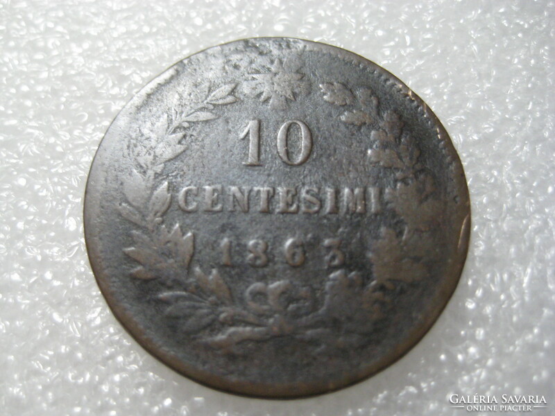 10  Centessimi  1863 , Vittorio Emanuel