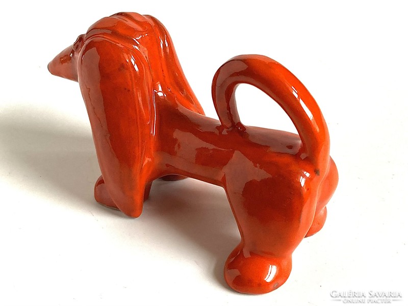 Gardener's ceramic dachshund, dachshund dog