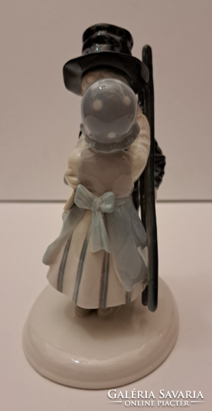 Metzler - Ortloff kéményseprő kisfiú porcelán figura 16 cm, nagy méretű