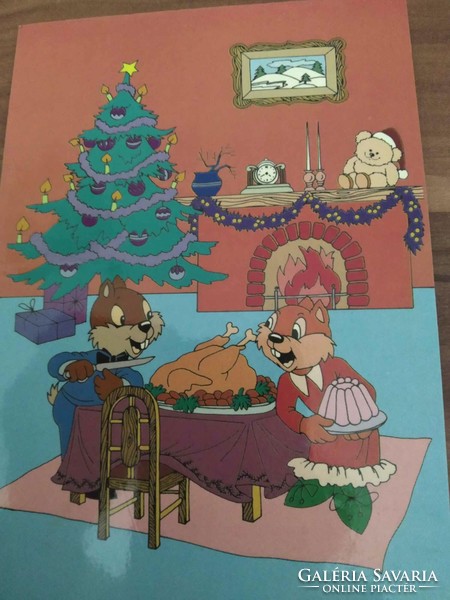 Régi karácsonyi képeslap, postatiszta