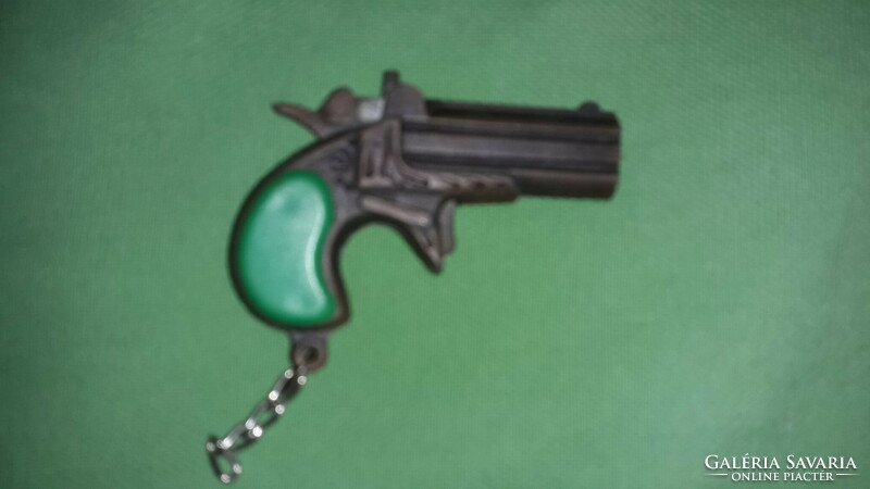 Retro tobacconist key ring Hungarian metal single-shot pirate pistol working collectors according to the pictures