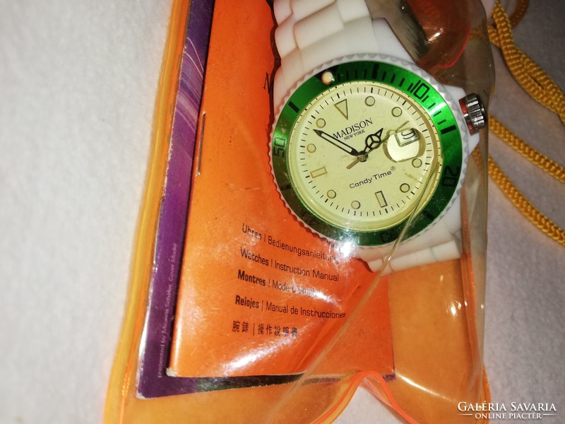 Madison new york candy time wristwatch, in a rare waterproof case