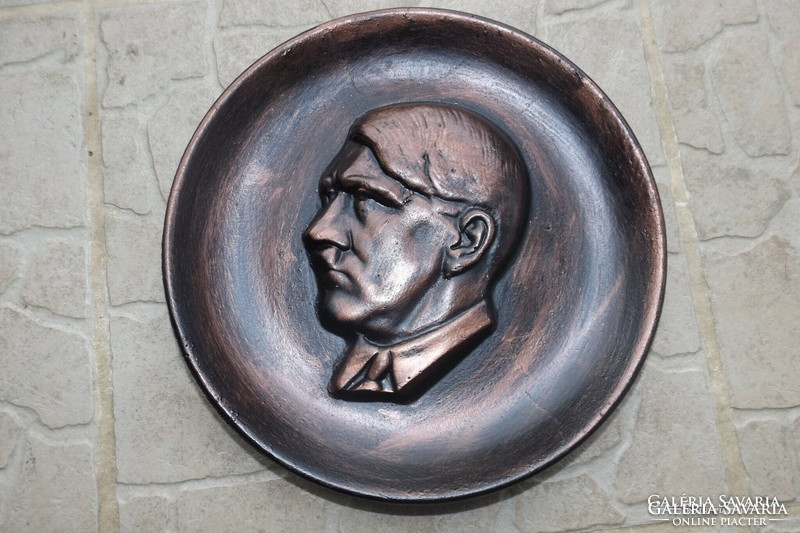 German imperial Hitler portrait commemorative metal bowl plate