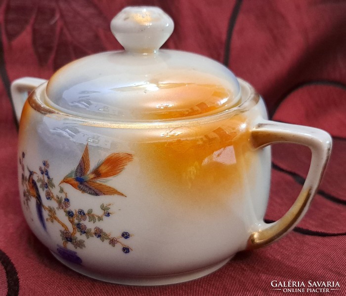 Antique bird porcelain sugar bowl (l4358)