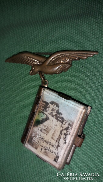 Antique german imperial eagle copper small book key ring kühlungsborn beach photo leporello