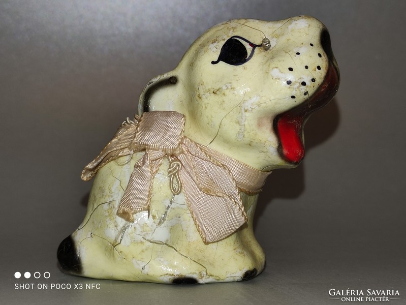 Antique old porcelain chocolate dog figurine sweet little candy from the past