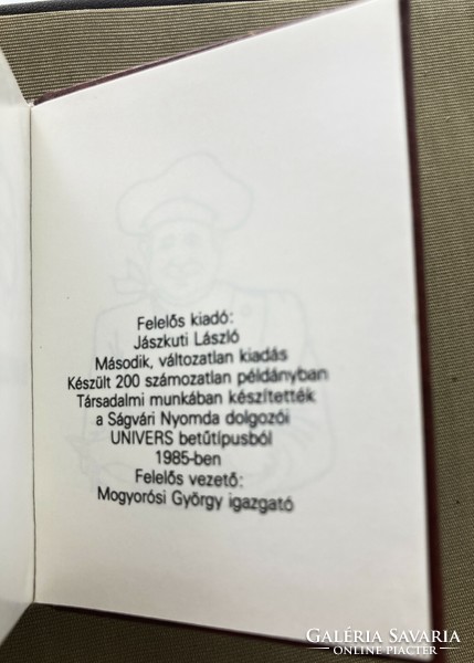 Kálmán Tolna: angler's cookbook, limited collector's mini-book rarity (200 examples)