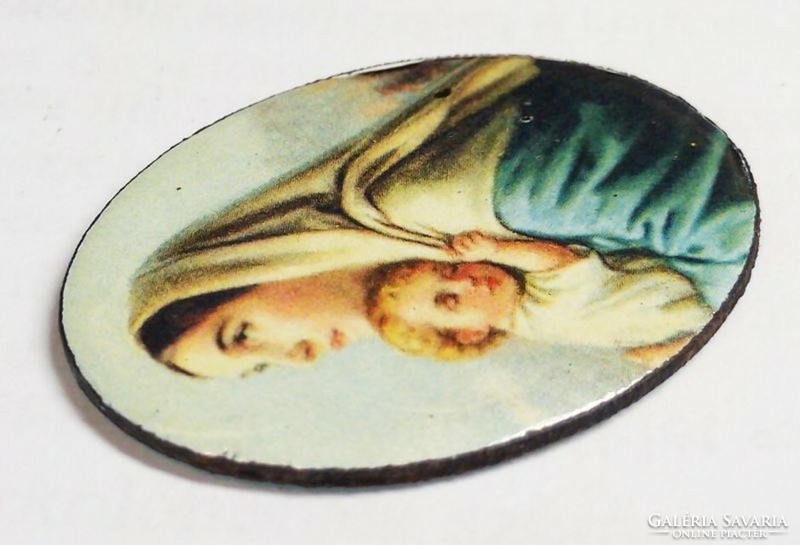 Madonna looking at the sky. Fire enamel pendant, without frame