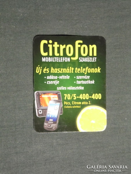 Kártyanaptár, kisebb méret, Citrofon mobiltelefon üzlet, Pécs, 2011,   (3)