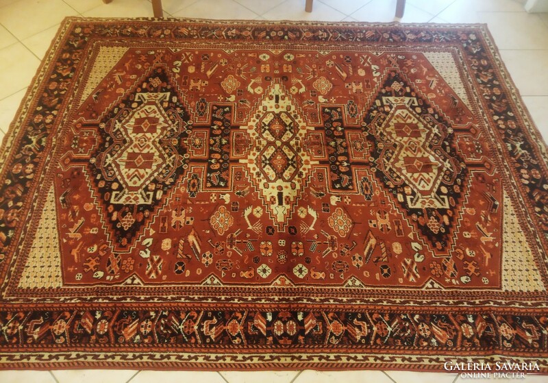 Caucasian patterned carpet with animal figures