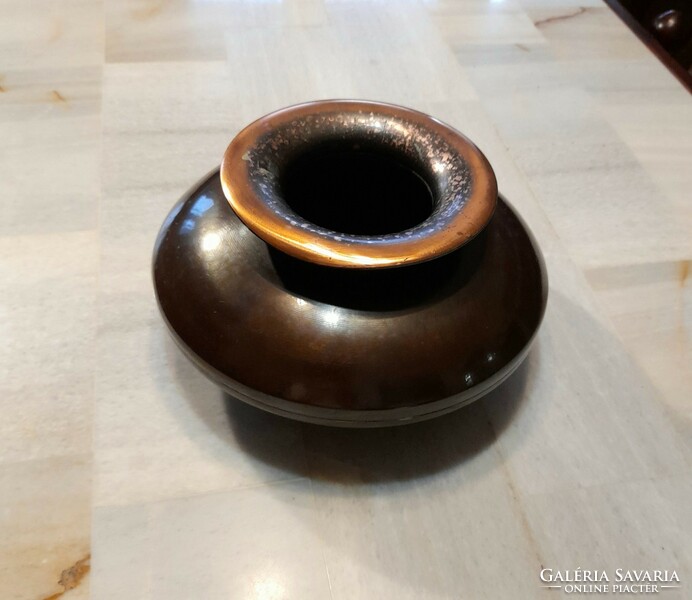 Retro industrial red copper belly vase