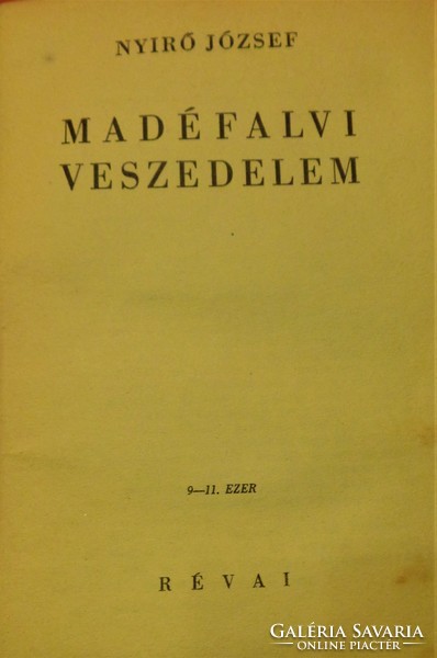 MÁDÉFALVI  VESZEDELEM  /Nyírő József / Révai Kiadó, 1939