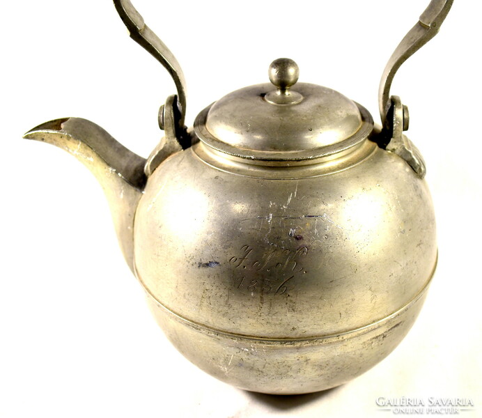 1856 period antique full-bodied pewter teapot!