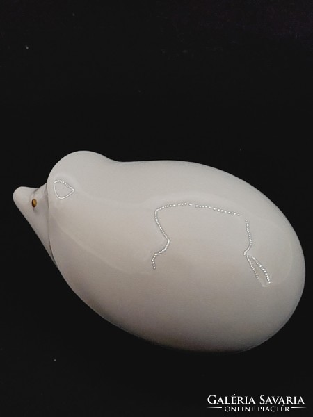 Hollóházi porcelán süni figura, 8,5 cm
