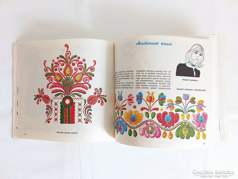 Népművészeti divatalbum,  könyv, hímzés minták, díszítési módok illusztációkkal