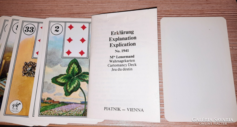 Piatnik old numbered divination card - made in Austria 36 sheets in almost new condition