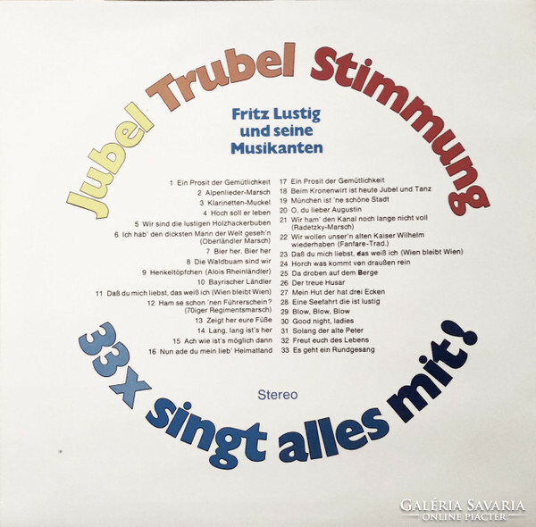 Fritz Lustig Und Seine Musikanten - Jubel Trubel Stimmung (LP, Album, P/Mixed)