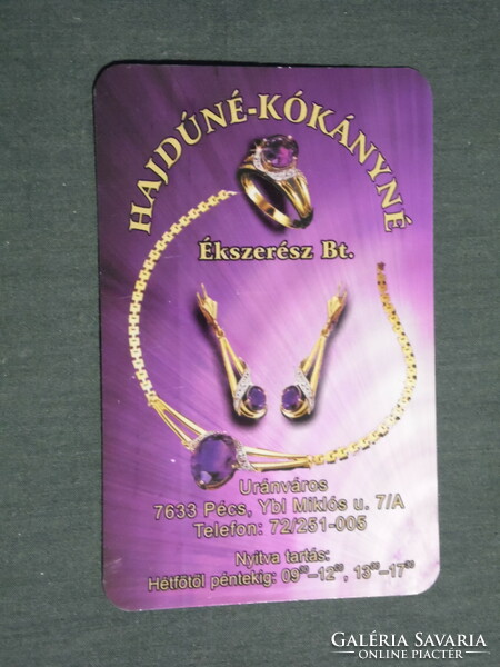 Card calendar, Hajdúné Kókányné jeweler shop, Pécs, ring, necklace, 2012, (3)