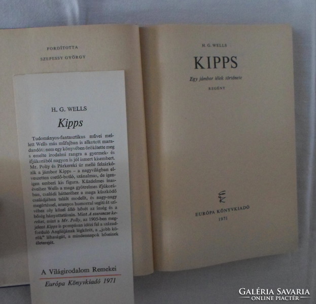 A Világirodalom Remekei – H. G. Wells: Kipps (Európa, 1971)