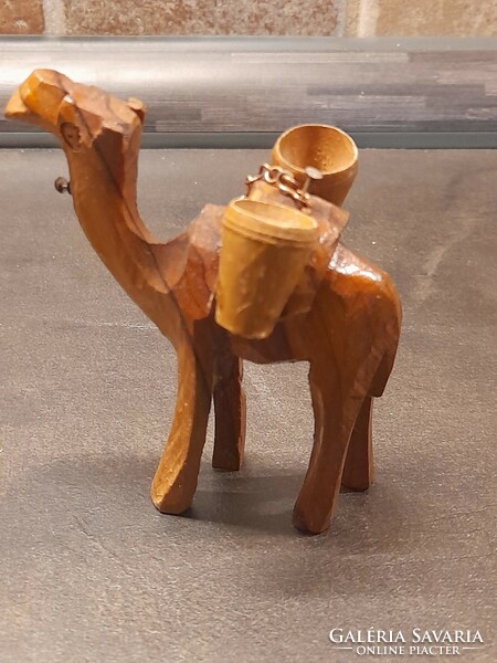Hand carved rustic camel small figurine