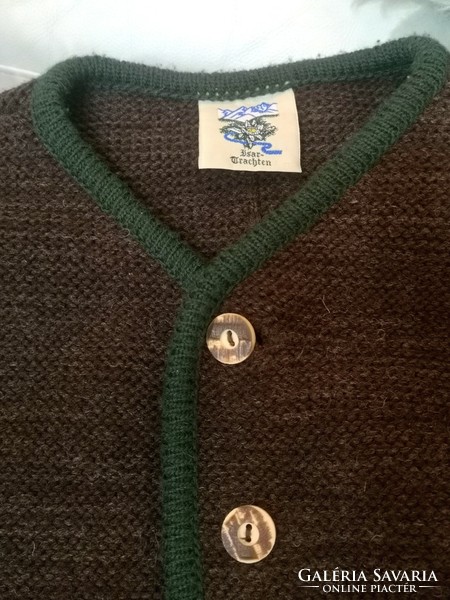 Isar trachten 116 Tyrolean, light brown wool cardigan with antler buttons