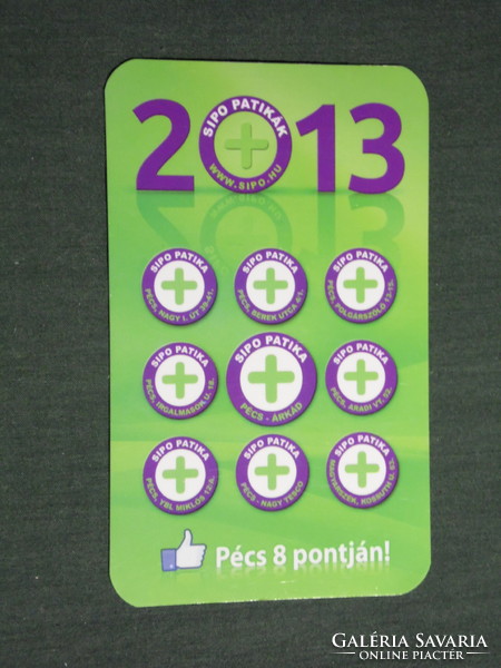 Card calendar, sipo pharmacy, Pécs, 2013, (3)