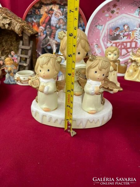 Singing musician angels angel figurine nipp candle holder christmas festive holiday christmas