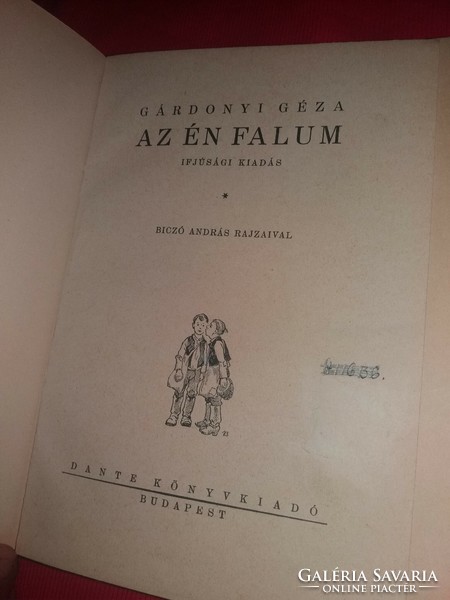 1943 Géza Gárdonyi: my village novel book according to the pictures dante