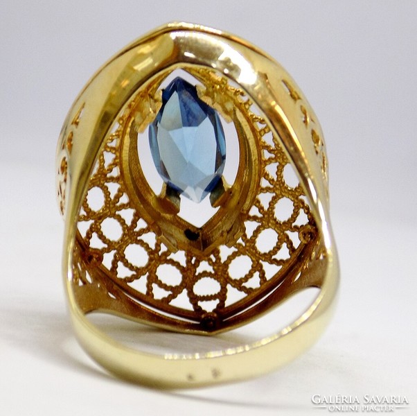 Gold ring with blue stones (zal-au112540)