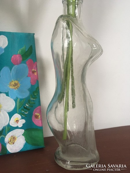 Akt női test-figurális üveg- váza/palack/dekor