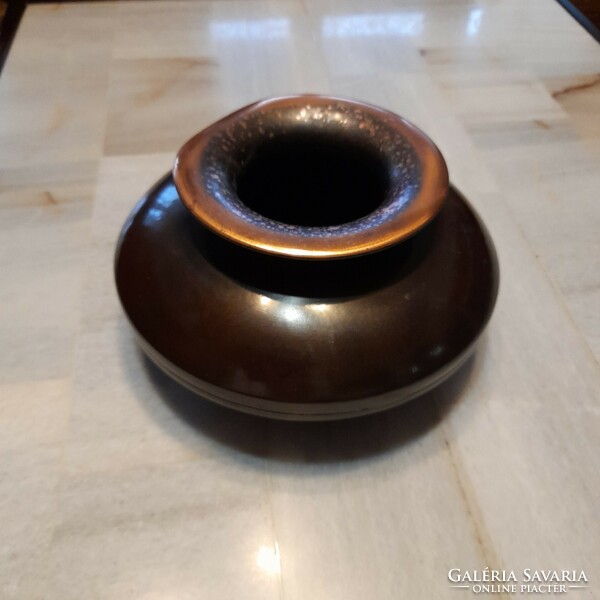 Retro industrial red copper belly vase