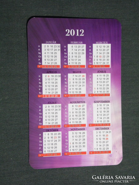 Card calendar, Hajdúné Kókányné jeweler shop, Pécs, ring, necklace, 2012, (3)